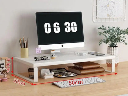 50cm Fixed-Height Monitor Stand Riser Heavy Duty Ergonomic Computer Screen Base Sturdy Desktop Storage Organizer Strong Load Bearing Laptop Holder Practical Office Accessories Workspace Desk Organization