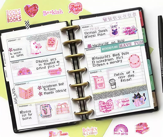 60/120 PCS Pink Bookish Graffiti Stickers Pink Reading Decoration Notebook Luggage Stationery Stickers