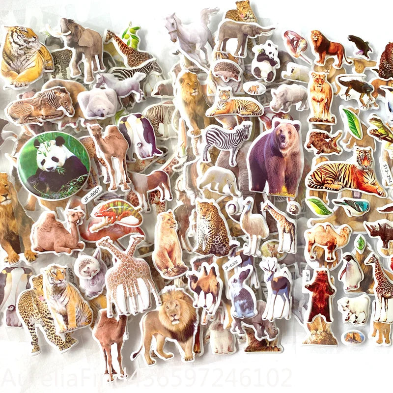 10 Sheets 3D Puffy Animal Stickers Bulk Scrapbook Decor Stickers Birthday New Year Christmas Gift for Kids