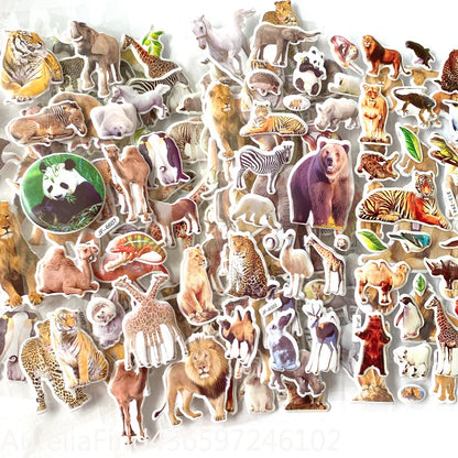 10 Sheets 3D Puffy Animal Stickers Bulk Scrapbook Decor Stickers Birthday New Year Christmas Gift for Kids