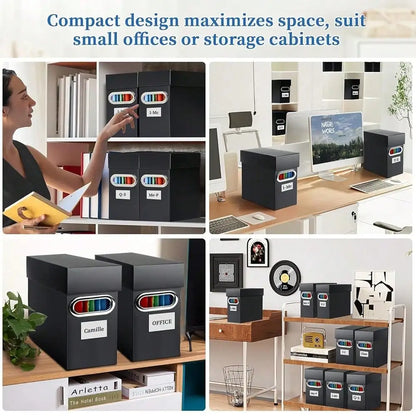 File Organizer Box With Lid & Handle, Heavy Duty Hanging File Folder Storage Boxes For Letter Size, Portable Filing Organizer For Office