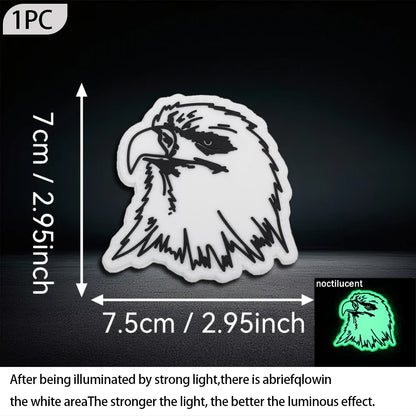 Luminous Eagle Head PVC Tactical Morale Patch Hook Backed For Jackets Vests Backpacks
