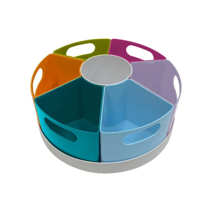 5-Compartment Rotating Teacher Organizer, Multicolor with Removable Compartments