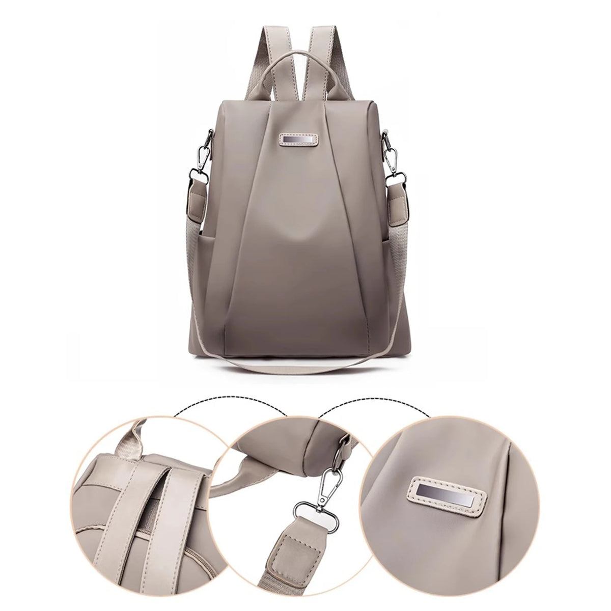 1pc Anti Theft Backpack Stylish Oxford Cloth School Bag for Women Daily Work Travel Hidden Zipper Secure Durable Lightweight