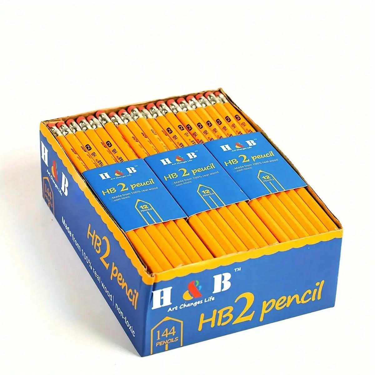 Premium 30pcs Hexagonal Yellow Wood Pencil With Red Eraser - Classic Graphite Writing Pencil - Elegant Office Supplies And Professional Drawing Sketching Pencils For Students Artists - Traditional School Stationery