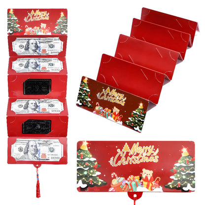 Christmas Cash Gift Envelope with Money Clip Christmas Surprise Card Holder Christmas Money Holder for Women Men Girls