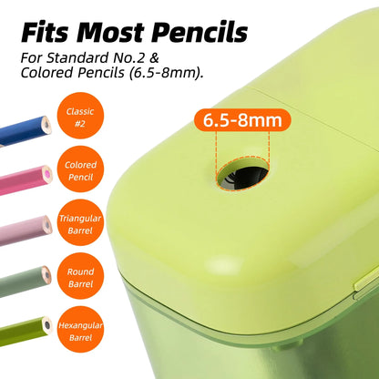 Deli Electric Pencil Sharpener Battery USB Operated Portable Sharpener for Home Office School