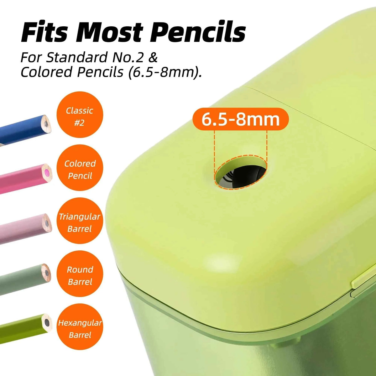 Deli Electric Pencil Sharpener Battery USB Operated Portable Sharpener for Home Office School