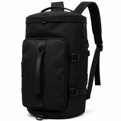 Waterproof Backpack Oxford Fabric, Black Everyday Daypack with Top Handle and Front Pocket, Wear Resistant Polyester Lined