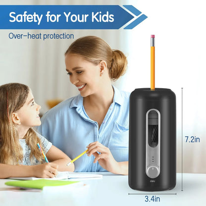 Deli Electric Pencil Sharpener Automatic USB Battery Operated 3 Modes Fast Sharp for Home Office School