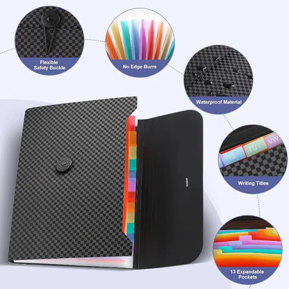 13 Pocket Expanding File Organizer, Accordion Document Folder
