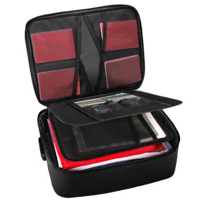 Document Bag with Water-Resistant Zipper Portable Travel Home Organizer Bag for Laptop Passport Certificates Cards
