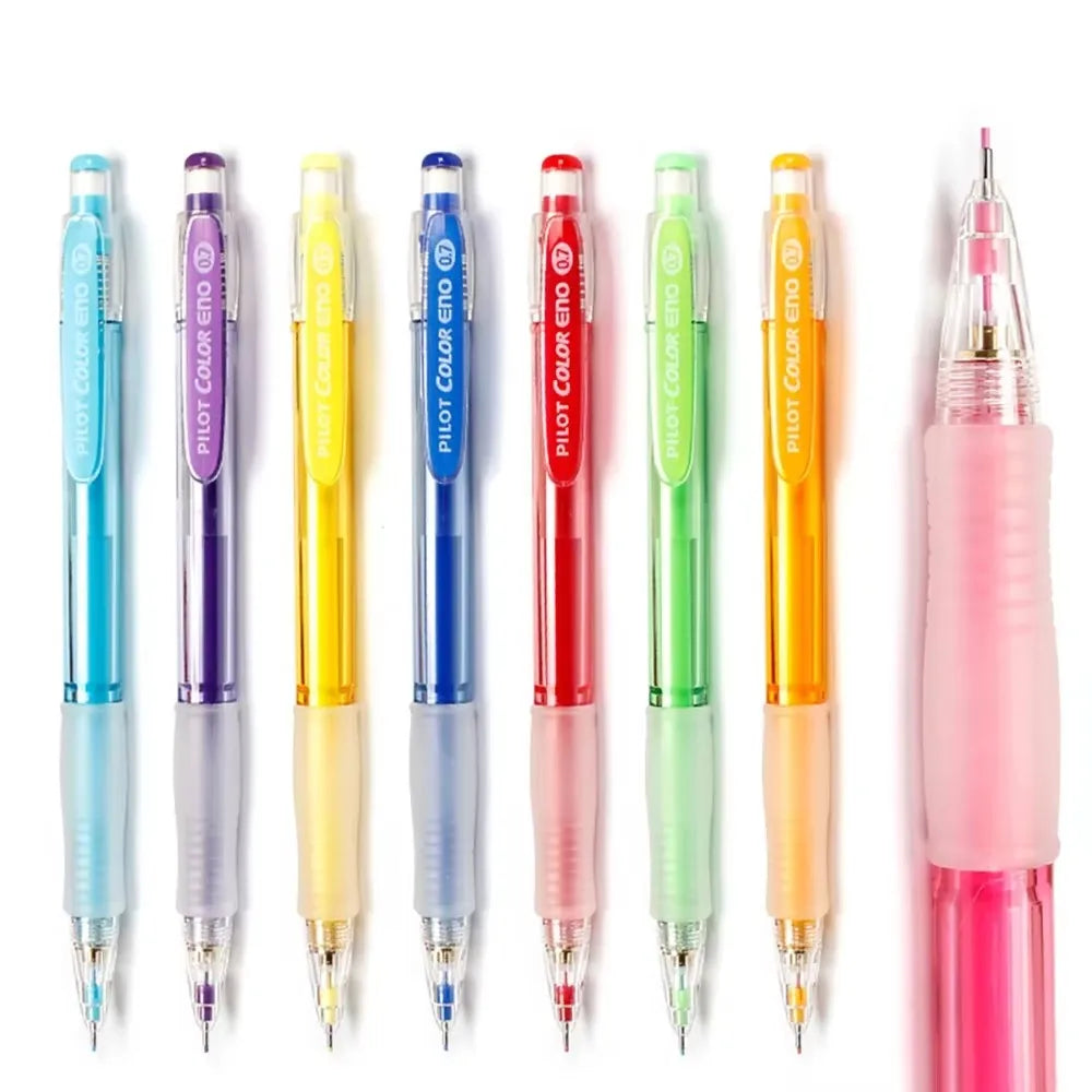8pcs Japan PILOT Color Mechanical Pencil Set 0.7mm Color Lead HCR-197 Erasable Drawing Art Supplies Cute School Supplies Stationery