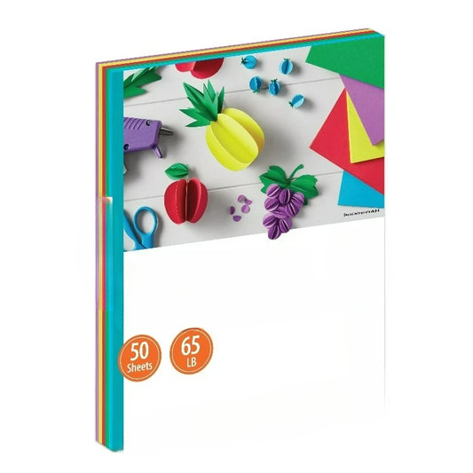 Assorted Primary Card Stock, 8.5" x 11", 65 lb, 50 Sheets