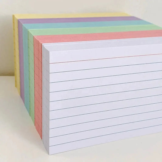 50Sheets Colored Index Cards Portable Horizontal Line Notepad Colorful Learning Flashcards DIY Memo Pads Creative Pocket Paper