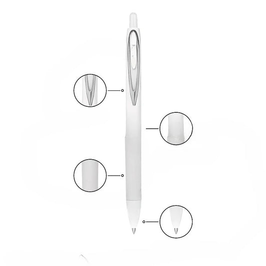 Retractable Gel Pens, Medium Point, 0.7mm, White Barrel, Black Ink, 4 Count