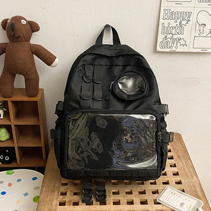 2026 New Kawaii Heart Transparent JK Itabag Backpack for Teen Girls Collage Style School Bag Women Laptop Backpack